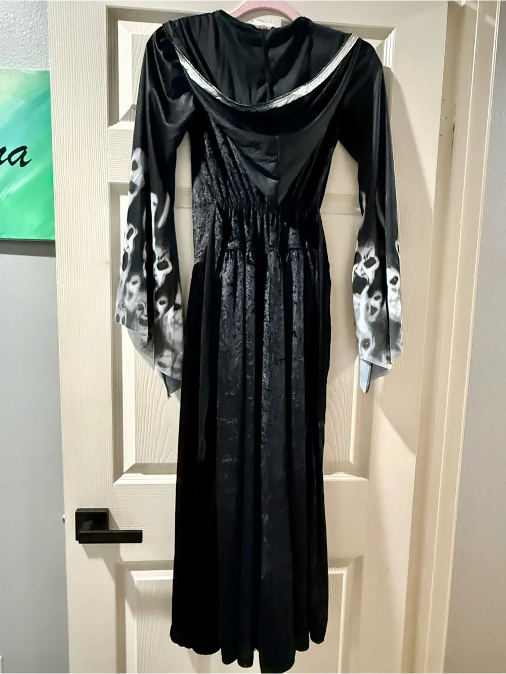 Black Gothic Skull Hooded Costume Dress